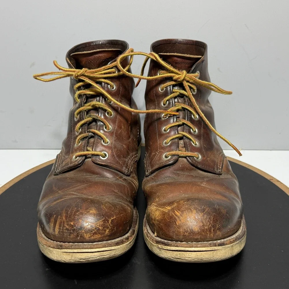 Red Wing 9111 Boots Men Size 10 D Heritage Round Toe‎ Brown Leather USA Workwear